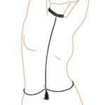 Halsband met ketting - Zwart