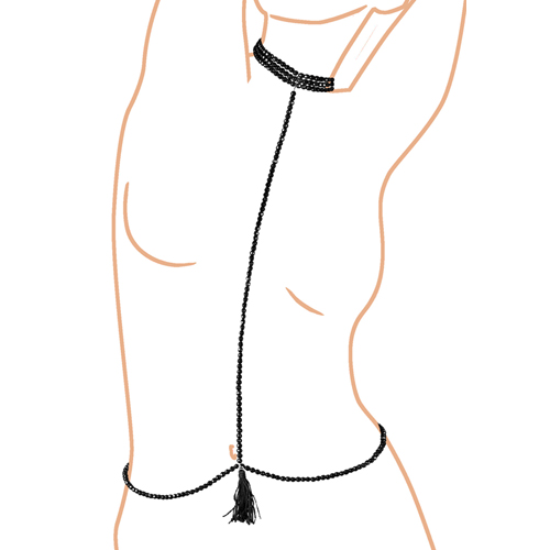 Halsband met ketting - Zwart Halsband met ketting - Zwart