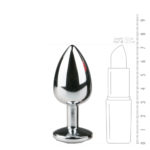 Metalen buttplug met transparante diamant