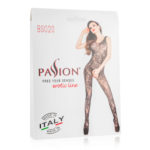 Open kruis catsuit van zwart netstof